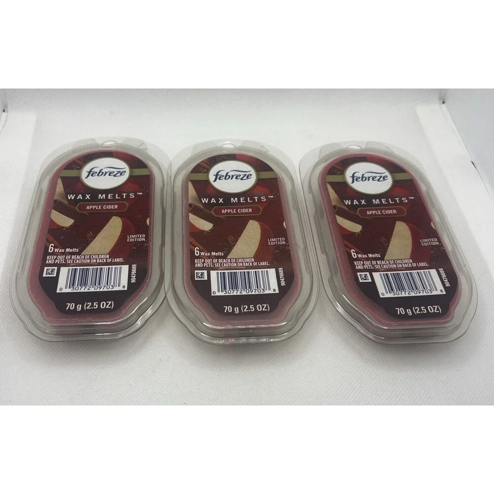 Febreze Apple Cider Wax Melts 3 Pack (18 Total) 2.5oz Each New
